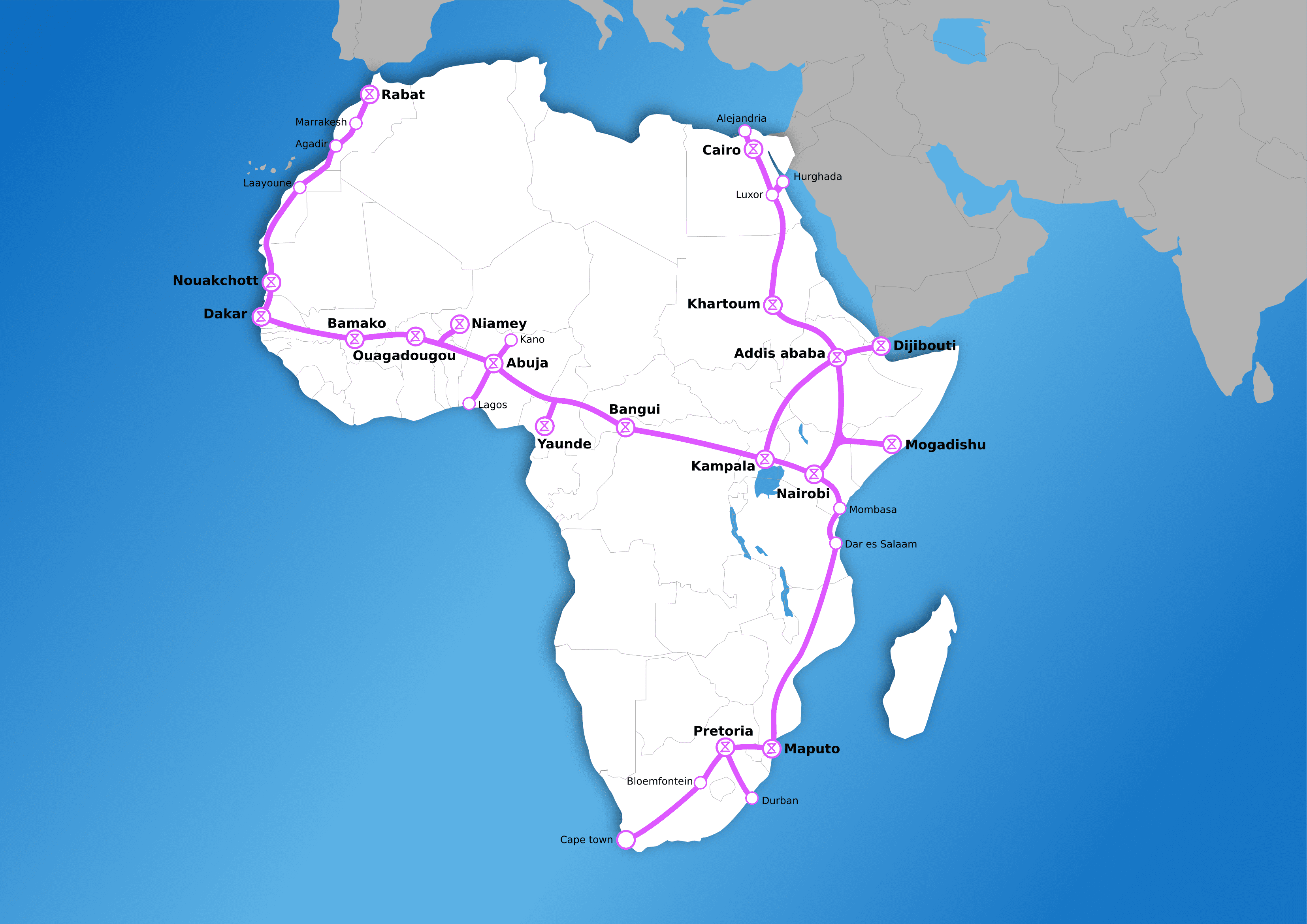 Africa Map Stations