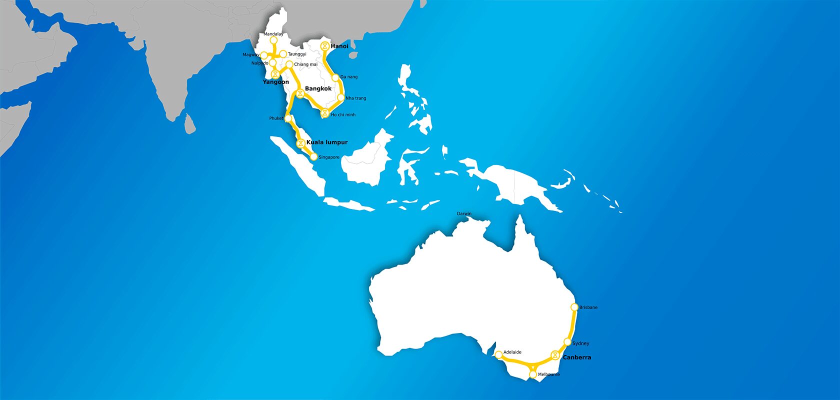 Australia & ASEAN Map Stations