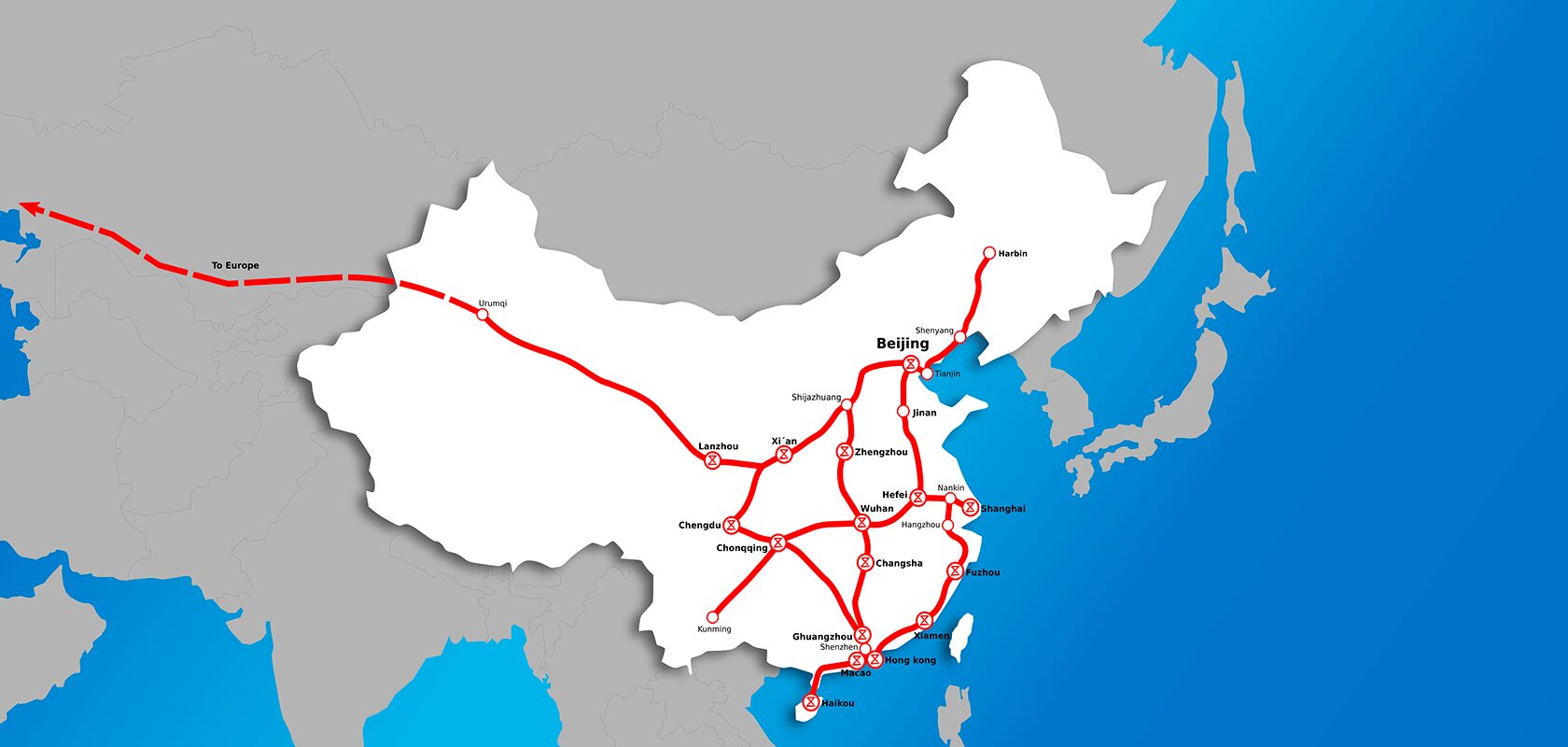 China Map Stations 2050