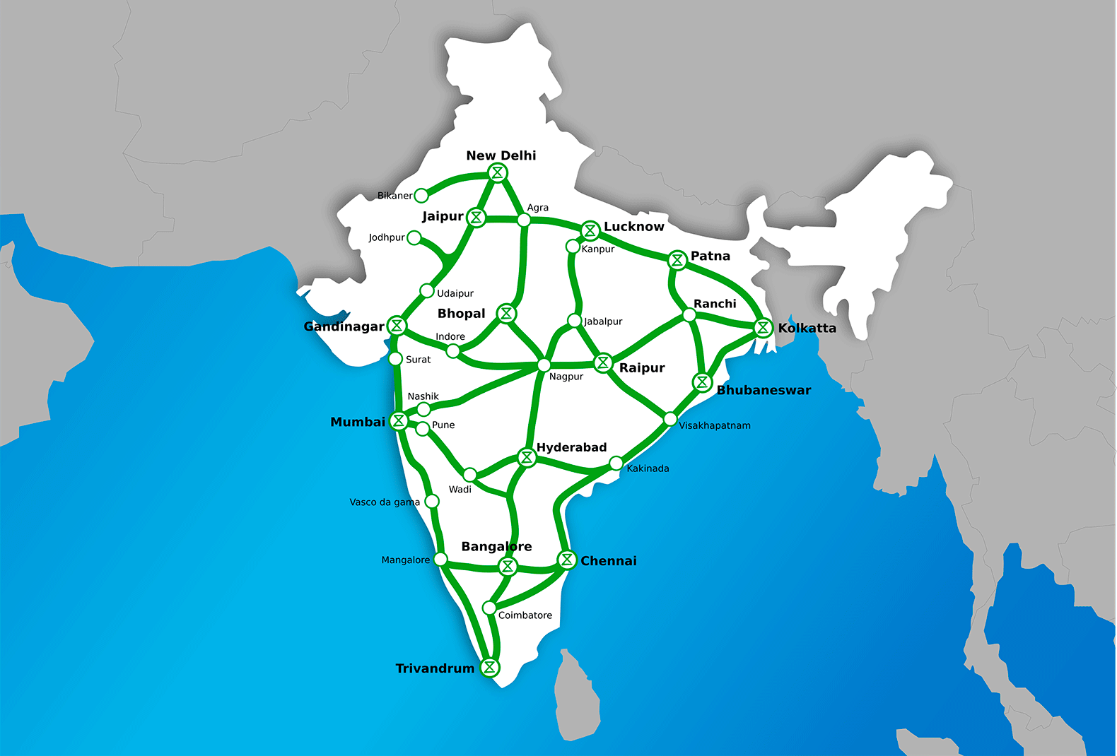 India Map Stations 2050