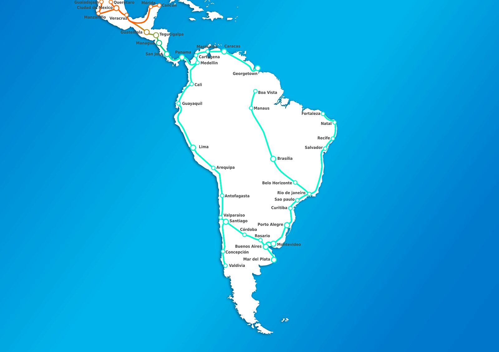 South America 2050 Map Stations