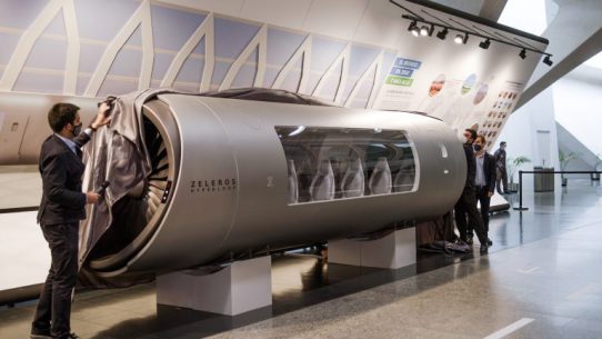 Hyperloop vehicle unveiling