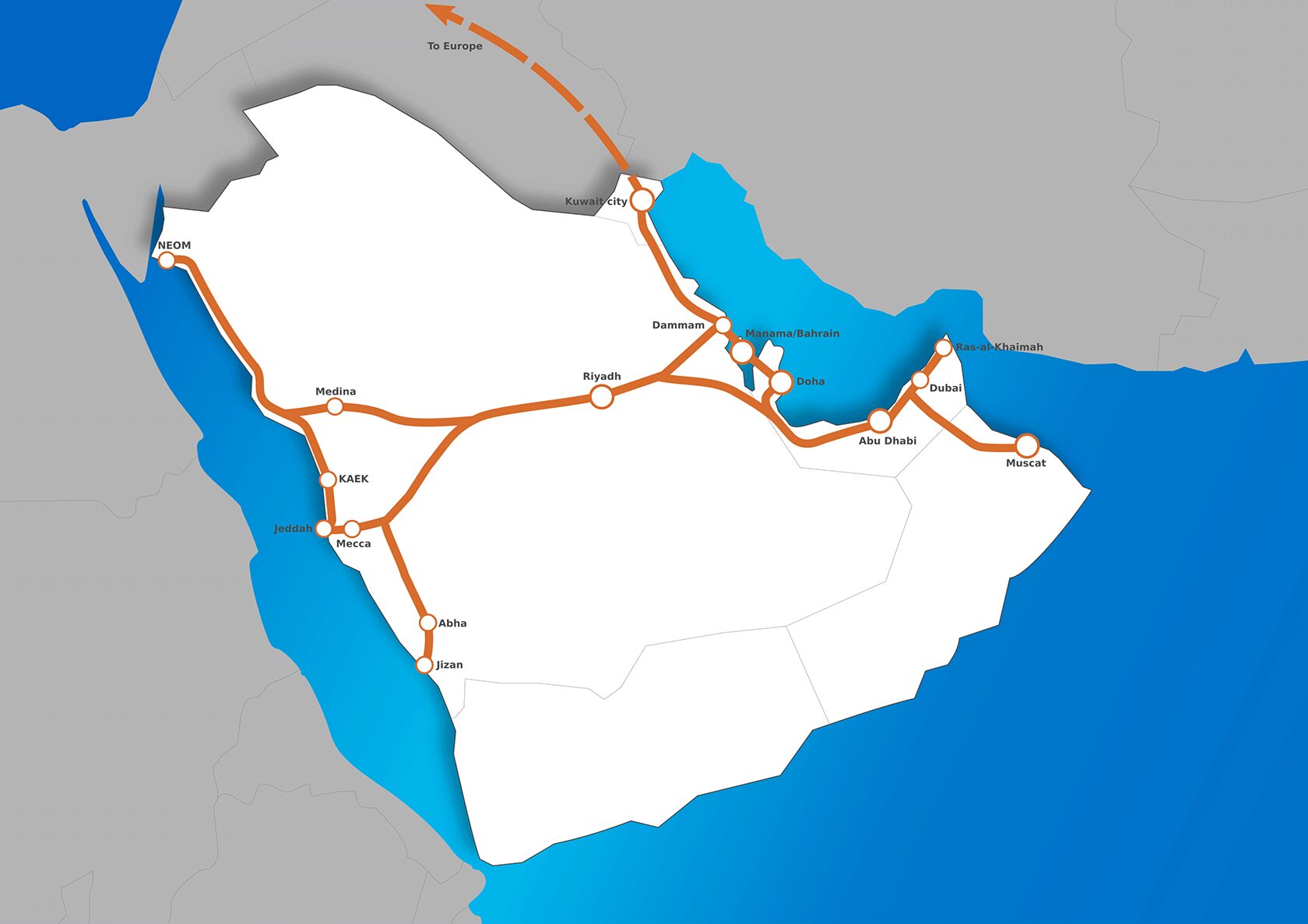 Arabia hyperloop routes