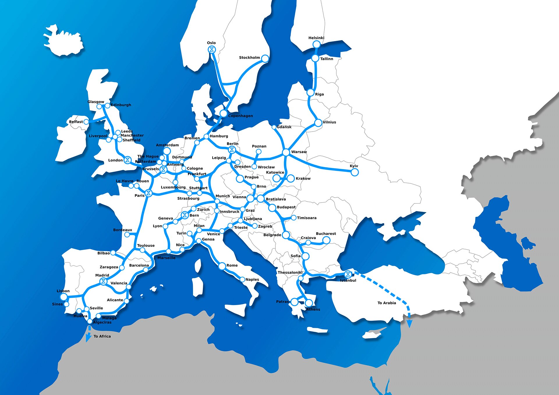 European hyperloop routes
